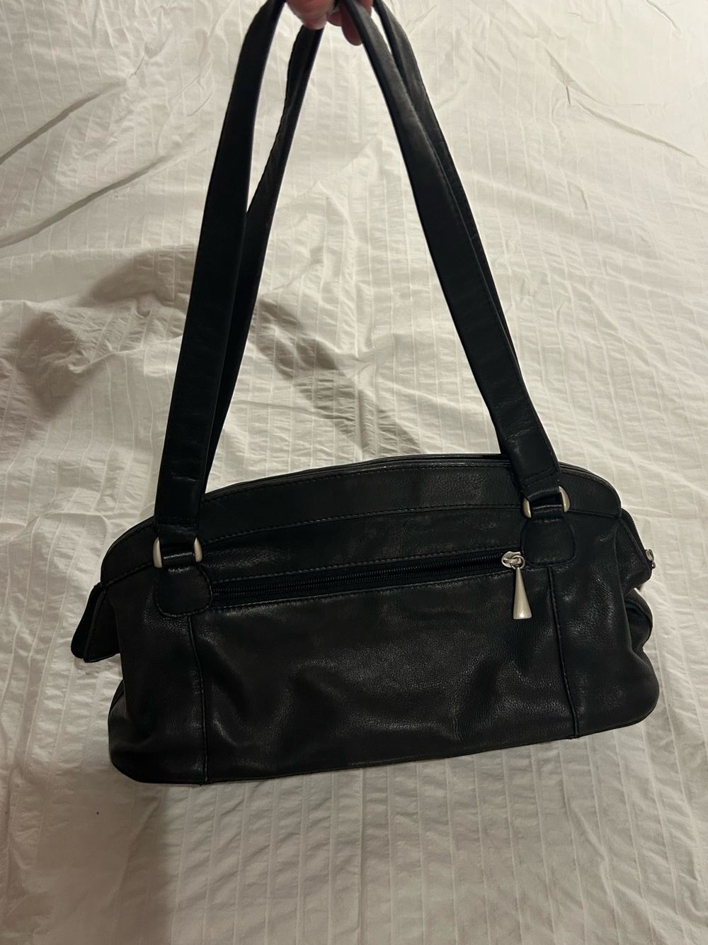 Black genuine leather purse